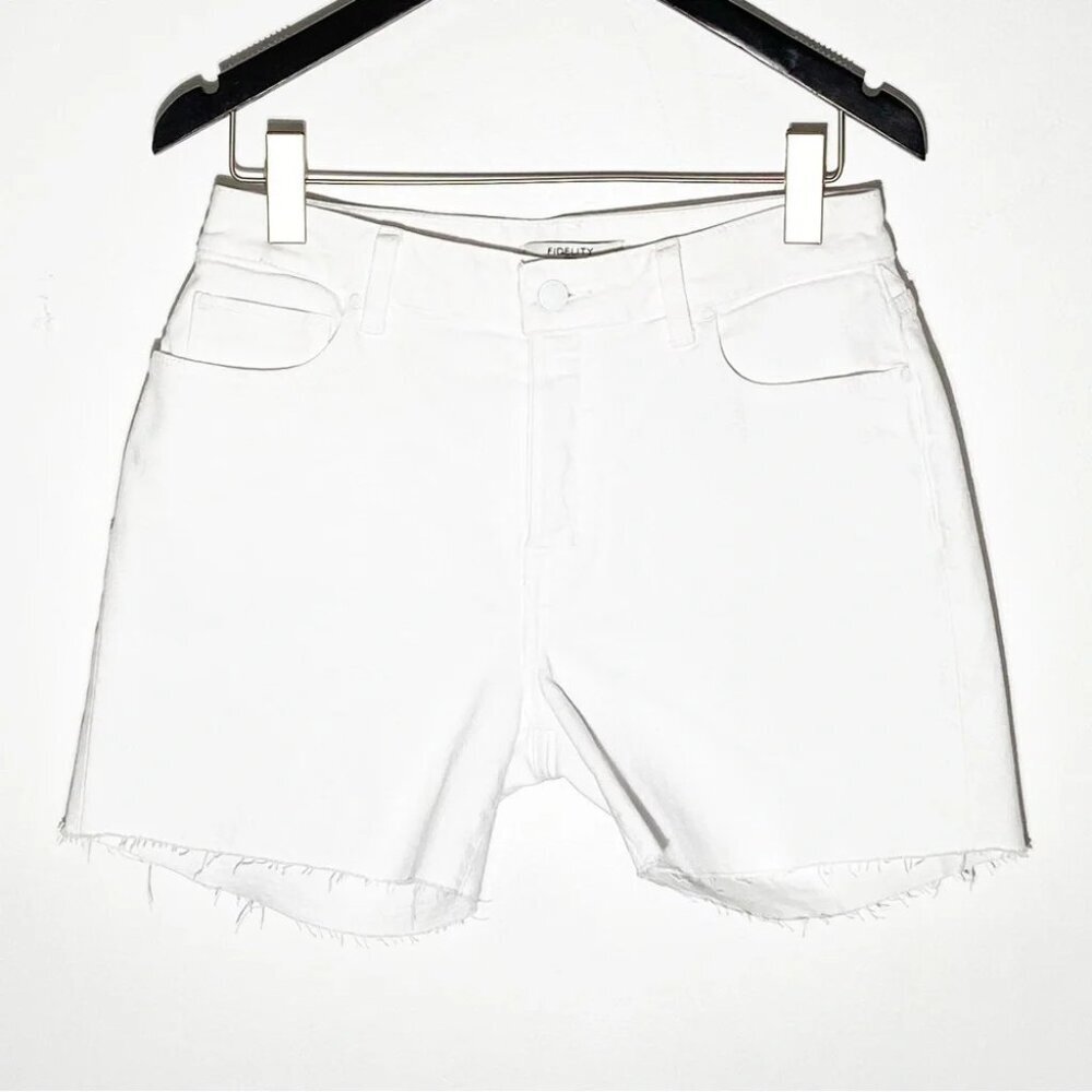 New Fidelity Denim Jimi High Waist Cutoff Jean Shorts in Vintage White  size 30 - Picture 2 of 5